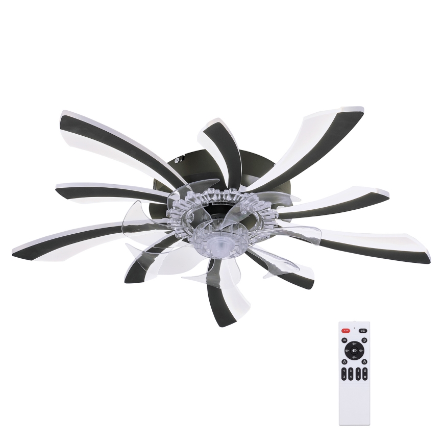 Brilagi - Lámpara de techo LED regulable con ventilador LED/50W/230V 3000-6500K negra + mando a distancia
