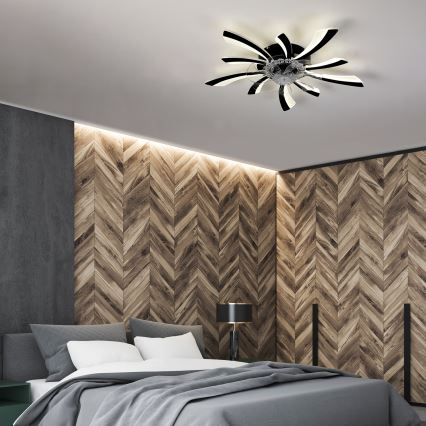 Brilagi - Lámpara de techo LED regulable con ventilador LED/50W/230V 3000-6500K negra + mando a distancia