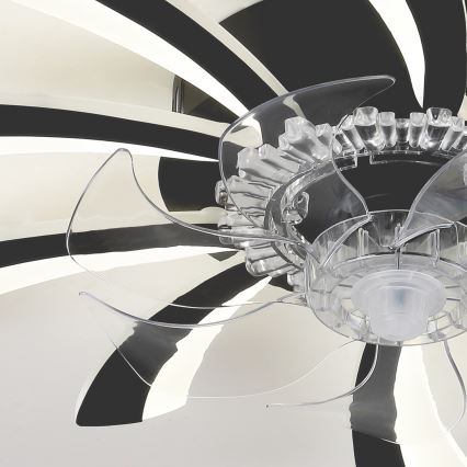 Brilagi - Lámpara de techo LED regulable con ventilador LED/50W/230V 3000-6500K negra + mando a distancia