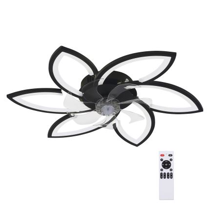 Brilagi - Lámpara de techo LED regulable con ventilador LED/50W/230V 3000-6500K negra + mando a distancia