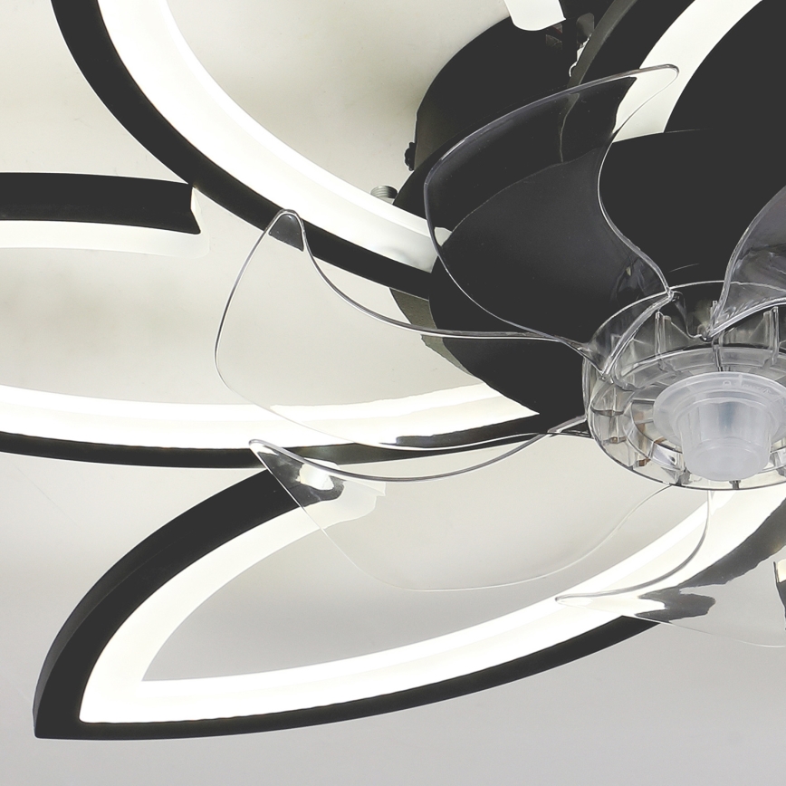 Brilagi - Lámpara de techo LED regulable con ventilador LED/50W/230V 3000-6500K negra + mando a distancia