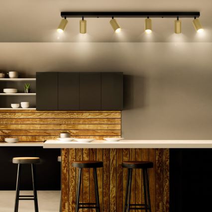 Brilagi - Foco empotrable LED regulable SELE GOLDEN 6xGU10/6,5W/230V 2700-6500K negro/dorado
