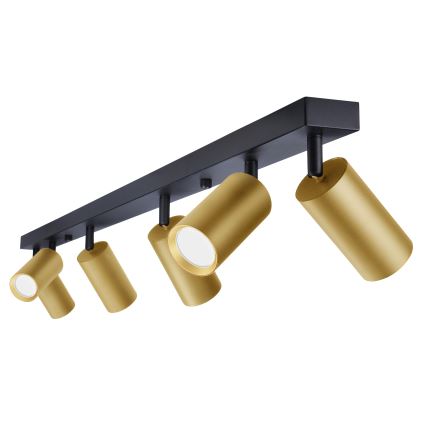 Brilagi - Foco empotrable LED regulable SELE GOLDEN 6xGU10/6,5W/230V 2700-6500K negro/dorado