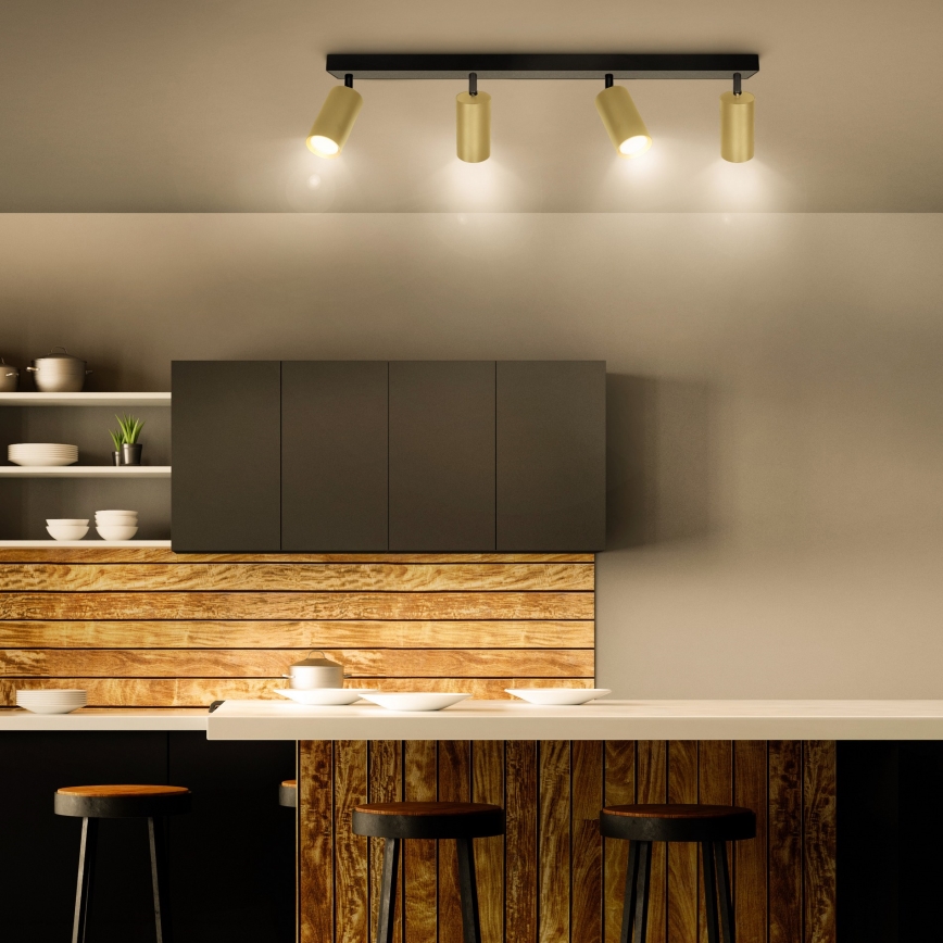Brilagi - Foco empotrable LED regulable SELE GOLDEN 4xGU10/6,5W/230V 2700-6500K negro/dorado