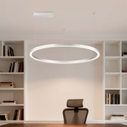 Brilagi - Lámpara colgante LED regulable con cable PORTOFINO LED/60W/230V 3000-6000K Ø 80 cm plateada + mando a distancia