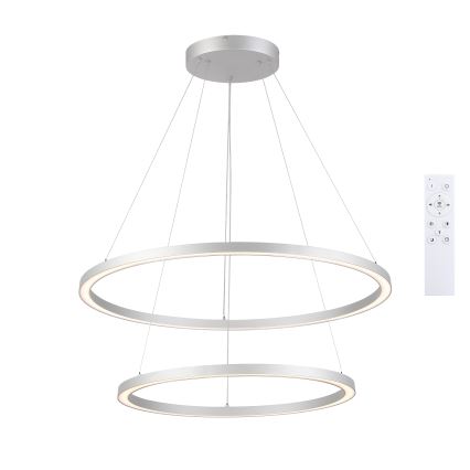 Brilagi - Lámpara colgante LED regulable suspendida por cable PORTOFINO LED/98W/230V 3000-6000K diámetro 80 cm plata + mando a distancia