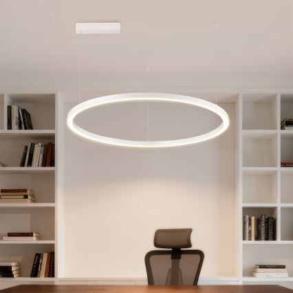 Brilagi - Lámpara colgante LED regulable en cable PORTOFINO LED/60W/230V 3000-6000K Ø 80 cm blanca + mando a distancia