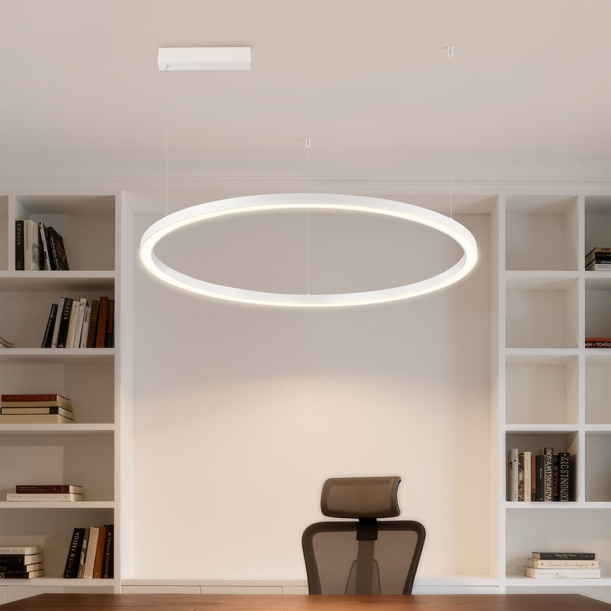 Brilagi - Lámpara colgante LED regulable en cable PORTOFINO LED/60W/230V 3000-6000K Ø 80 cm blanca + mando a distancia
