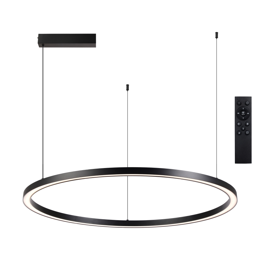 Brilagi - Lámpara colgante LED regulable PORTOFINO con cable, 60 W, 230 V, 3000–6000 K, diámetro 80 cm, negra + control remoto