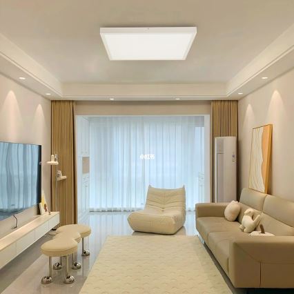 Brilagi - Lámpara de techo para baño LED regulable FRAME SMART LED/50W/230V 60x60 cm 3000-6000K IP44 blanca + mando a distancia