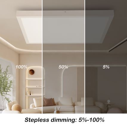 Brilagi - Lámpara de techo para baño LED regulable FRAME SMART LED/50W/230V 60x60 cm 3000-6000K IP44 blanca + mando a distancia
