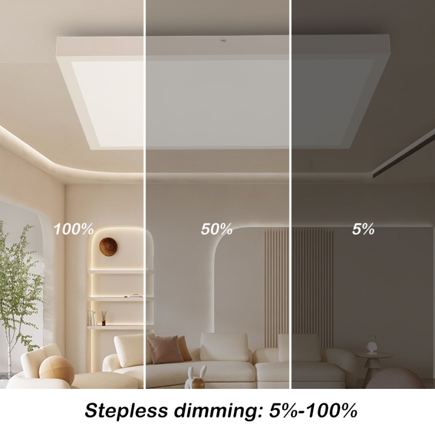 Brilagi - Lámpara de techo para baño LED regulable FRAME SMART LED/50W/230V 60x60 cm 3000-6000K IP44 blanca + mando a distancia