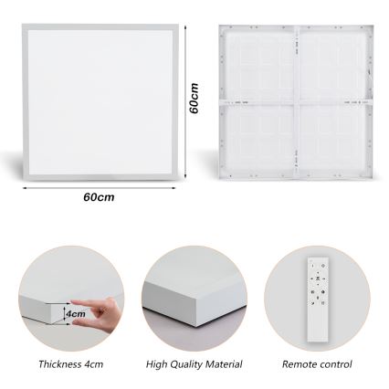 Brilagi - Lámpara de techo para baño LED regulable FRAME SMART LED/50W/230V 60x60 cm 3000-6000K IP44 blanca + mando a distancia