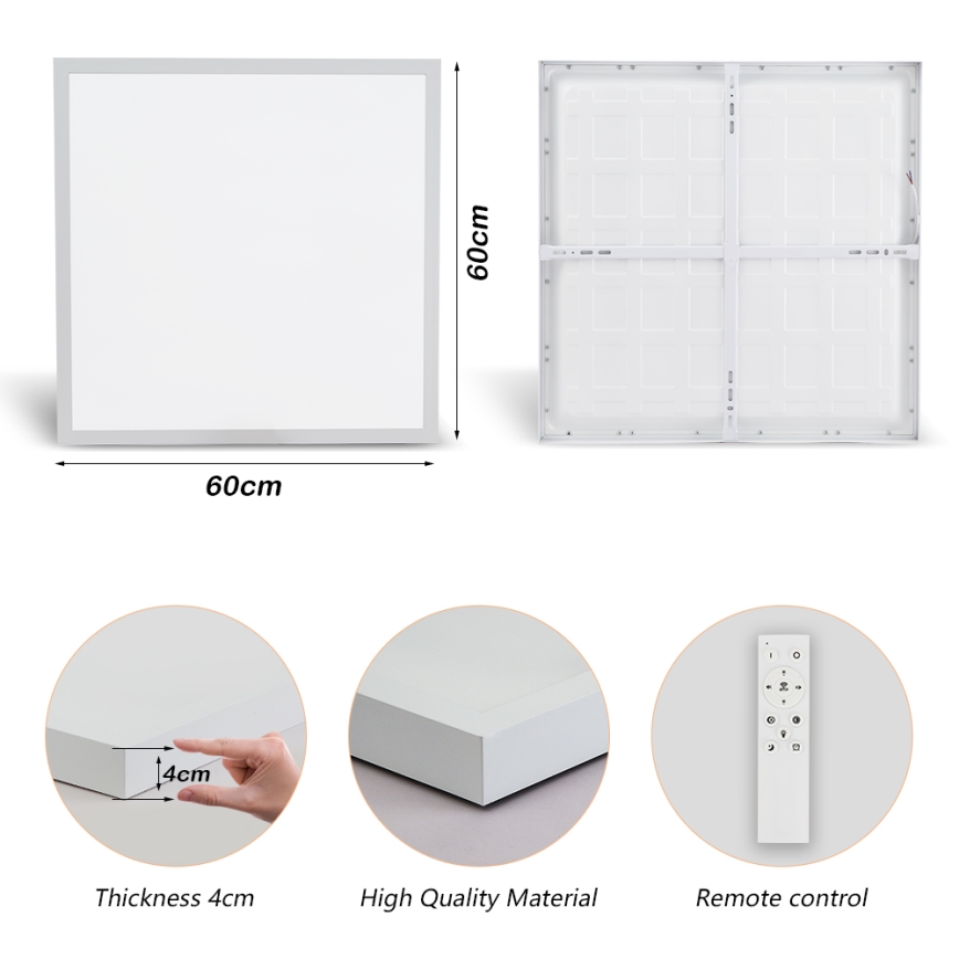 Brilagi - Lámpara de techo para baño LED regulable FRAME SMART LED/50W/230V 60x60 cm 3000-6000K IP44 blanca + mando a distancia