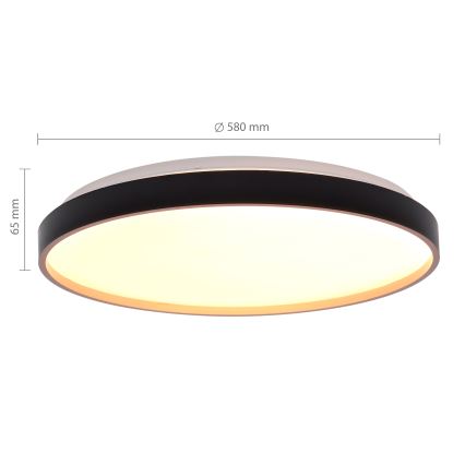 Brilagi - Lámpara de techo LED regulable CALA, 60 W/230 V, 3000-6500 K, diámetro 58 cm + mando a distancia