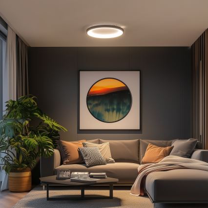 Brilagi - Luminaria de techo LED regulable FALCON SLIM LED/42W/230V 3000-6500K Ø 50 cm negra + mando a distancia