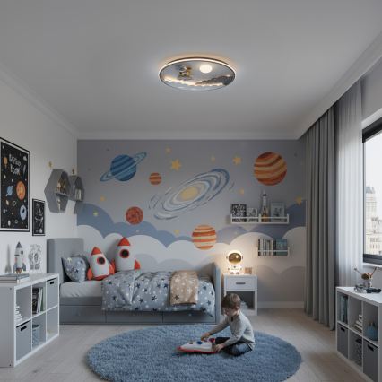 Brilagi - Lámpara de techo infantil LED regulable ASTRO LED/68W/230V 3000-6000K Ø 49 cm + mando a distancia