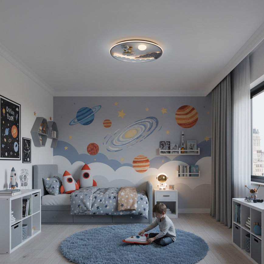 Brilagi - Lámpara de techo infantil LED regulable ASTRO LED/68W/230V 3000-6000K Ø 49 cm + mando a distancia