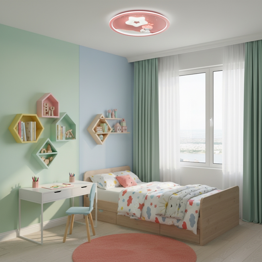 Brilagi - Lámpara de techo infantil regulable BUNNY LED/83W/230V 3000-6000K Ø 49 cm + mando a distancia