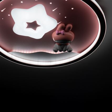 Brilagi - Lámpara de techo infantil regulable BUNNY LED/83W/230V 3000-6000K Ø 49 cm + mando a distancia