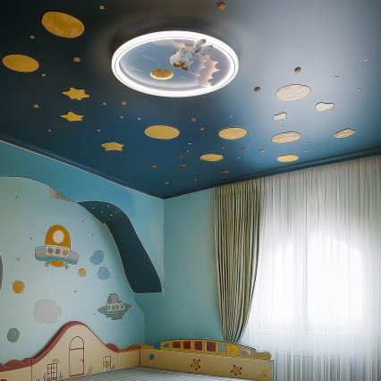 Brilagi - Lámpara de techo infantil regulable LED/42W/230V 3000/5700K astronauta