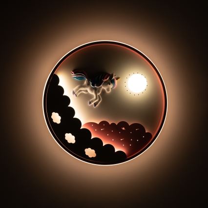 Brilagi - Lámpara de techo infantil LED regulable UNICORN LED/68W/230V 3000-6000K Ø 49 cm + mando a distancia