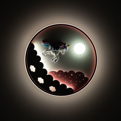 Brilagi - Lámpara de techo infantil LED regulable UNICORN LED/68W/230V 3000-6000K Ø 49 cm + mando a distancia