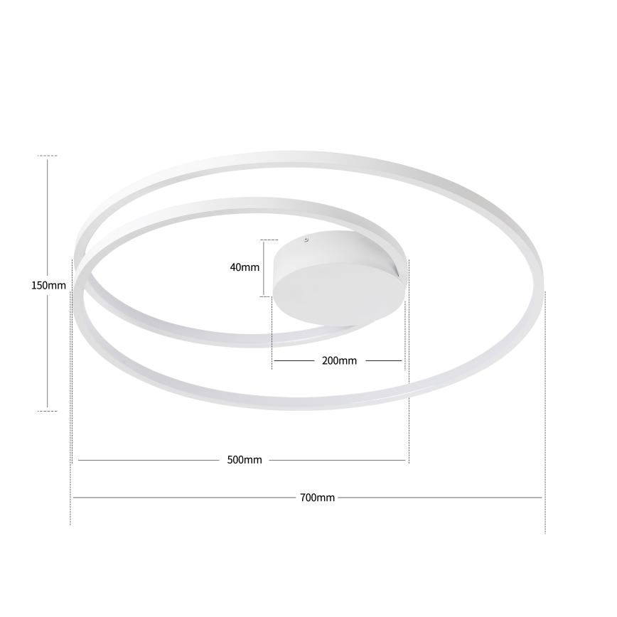Brilagi - Luminaria de techo LED regulable TWISTER LED/75W/230V 3000-6000K diámetro 70 cm blanco + mando a distancia