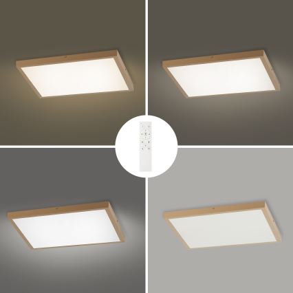 Brilagi - Plafón LED regulable para baño FRAME SMART LED/50W/230V 60x60 cm 3000-6000K IP44 beige + mando a distancia