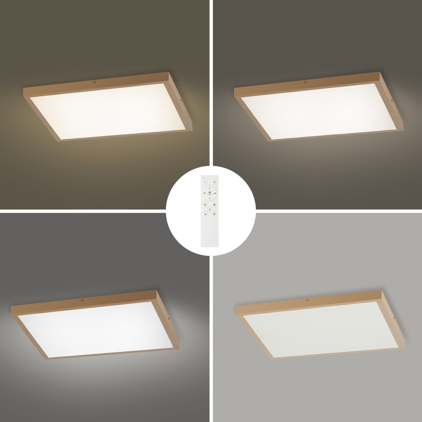 Brilagi - Plafón LED regulable para baño FRAME SMART LED/50W/230V 60x60 cm 3000-6000K IP44 beige + mando a distancia