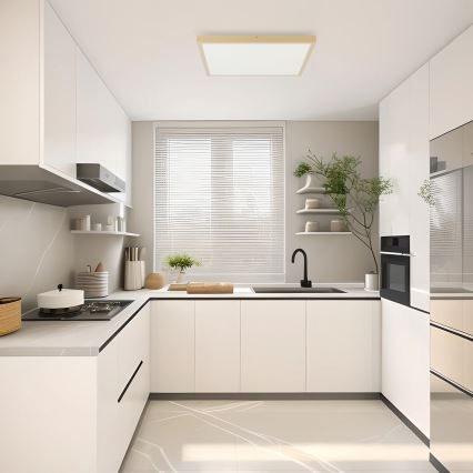 Brilagi - Plafón LED regulable para baño FRAME SMART LED/50W/230V 60x60 cm 3000-6000K IP44 beige + mando a distancia