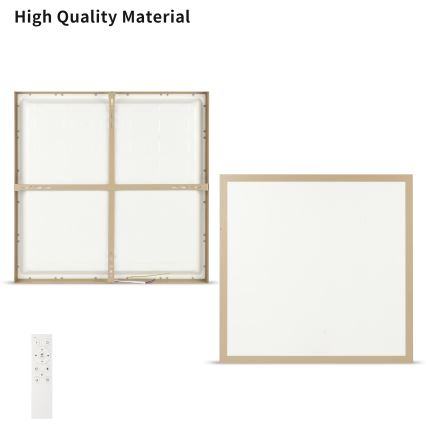Brilagi - Plafón LED regulable para baño FRAME SMART LED/50W/230V 60x60 cm 3000-6000K IP44 beige + mando a distancia