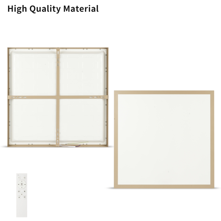 Brilagi - Plafón LED regulable para baño FRAME SMART LED/50W/230V 60x60 cm 3000-6000K IP44 beige + mando a distancia