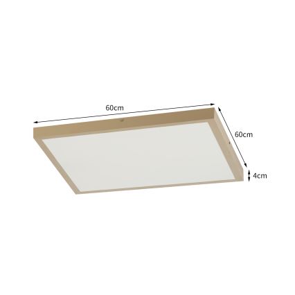 Brilagi - Plafón LED regulable para baño FRAME SMART LED/50W/230V 60x60 cm 3000-6000K IP44 beige + mando a distancia