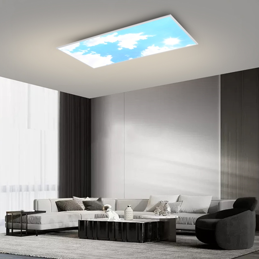 Brilagi - Luminaria de techo LED regulable SLIMFRAME LED/80W/230V 120 x 60 cm 3000–6000 K plateado/azul + mando a distancia