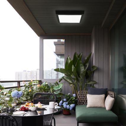 Brilagi - LED Regulable plafón de baño FRAME SMART LED/24W/230V 30x30 cm 3000-6000K IP44 negra + control remoto