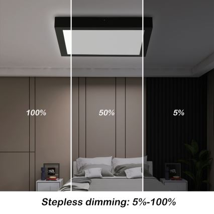 Brilagi - LED Regulable plafón de baño FRAME SMART LED/24W/230V 30x30 cm 3000-6000K IP44 negra + control remoto