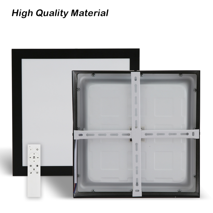 Brilagi - LED Regulable plafón de baño FRAME SMART LED/24W/230V 30x30 cm 3000-6000K IP44 negra + control remoto