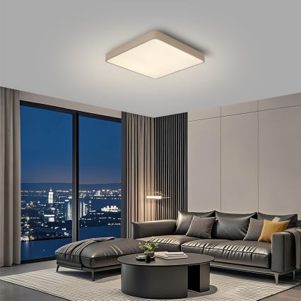 Brilagi - Lámpara de techo LED regulable POOL LED/36W/230V 3000-6000K 40x40 cm beige + mando a distancia