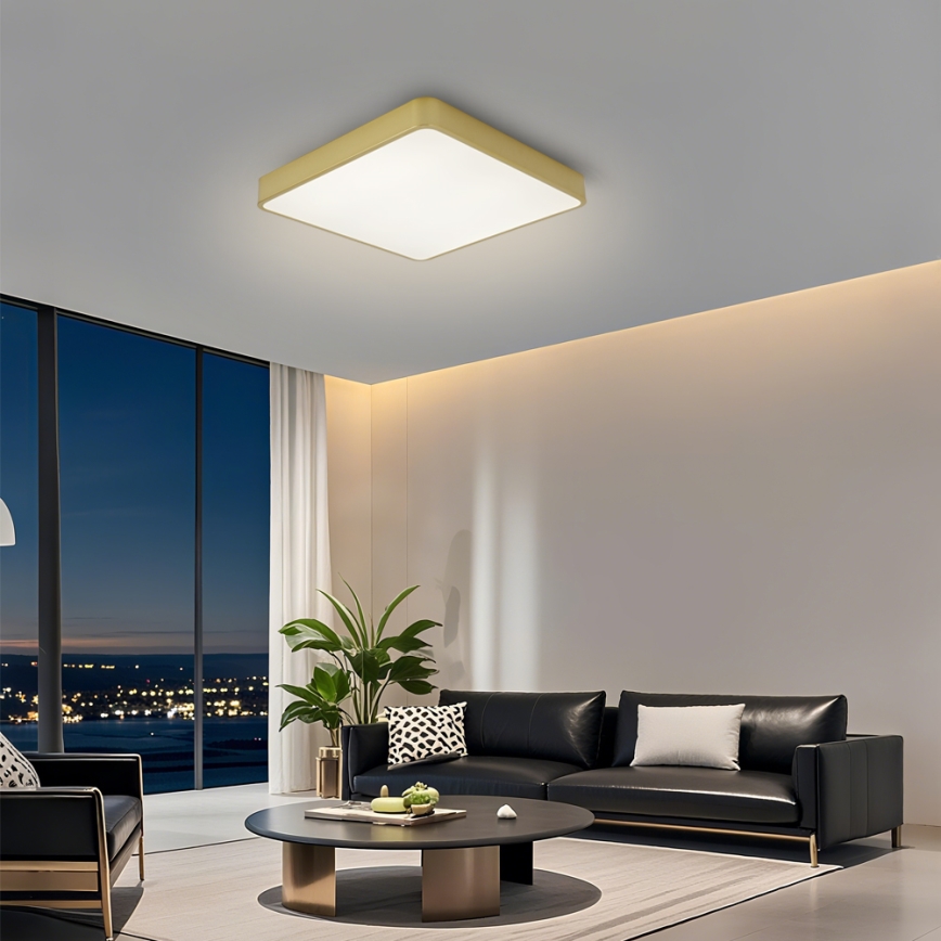 Brilagi - Lámpara de techo LED regulable POOL LED/36W/230V 3000-6000K 40x40 cm dorada + control remoto