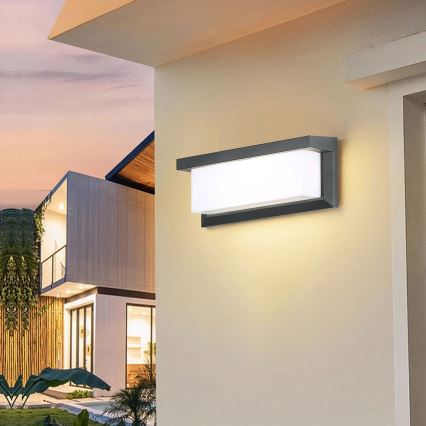 Brilagi - Aplique LED RGBW regulable para pared exterior BRICKY 1xE27/15W/230V 2700-6500K antracita IP54