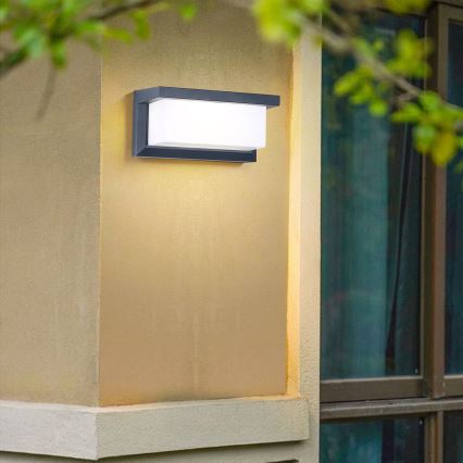 Brilagi - Aplique LED RGBW regulable para pared exterior BRICKY 1xE27/15W/230V 2700-6500K antracita IP54