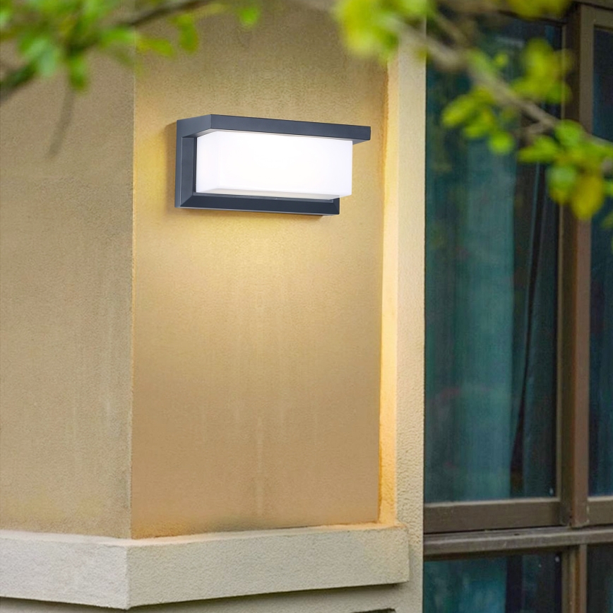 Brilagi - Aplique LED RGBW regulable para pared exterior BRICKY 1xE27/15W/230V 2700-6500K antracita IP54