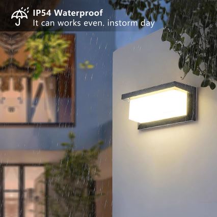 Brilagi - Aplique LED RGBW regulable para pared exterior BRICKY 1xE27/15W/230V 2700-6500K antracita IP54