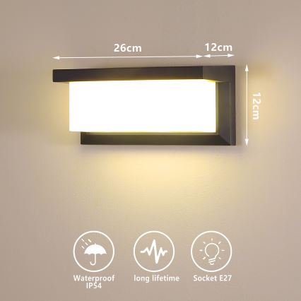 Brilagi - Aplique LED RGBW regulable para pared exterior BRICKY 1xE27/15W/230V 2700-6500K antracita IP54