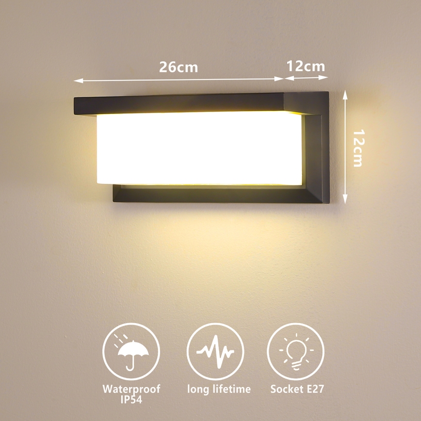 Brilagi - Aplique LED RGBW regulable para pared exterior BRICKY 1xE27/15W/230V 2700-6500K antracita IP54