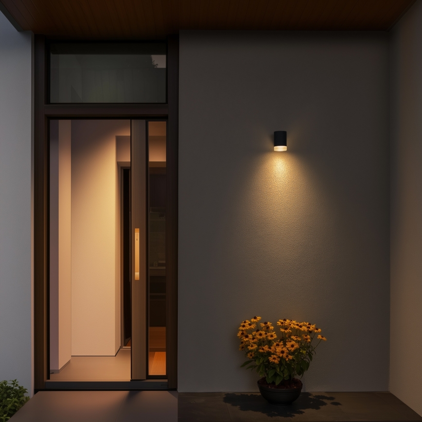 Brilagi - Aplique de pared para exterior LED RGBW regulable MATERA 1xGU10/6W/230V 3000K IP54 antracita + mando a distancia