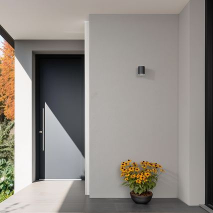 Brilagi - Aplique de pared para exterior LED RGBW regulable MATERA 1xGU10/6W/230V 3000K IP54 antracita + mando a distancia