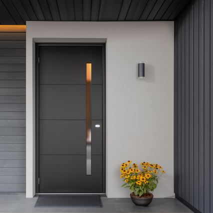 Brilagi - Aplique de pared exterior LED RGBW regulable MATERA 2xGU10/6W/230V 3000K IP54 antracita + mando a distancia