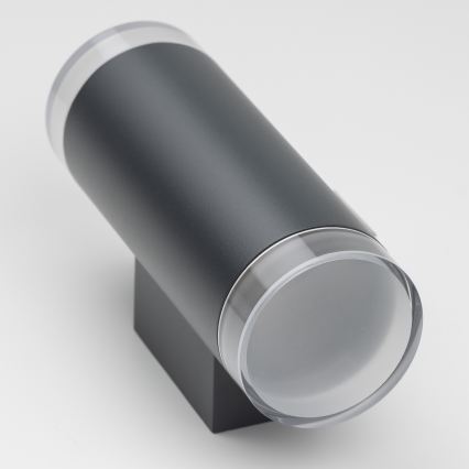 Brilagi - Aplique de pared exterior LED RGBW regulable MATERA 2xGU10/6W/230V 3000K IP54 antracita + mando a distancia